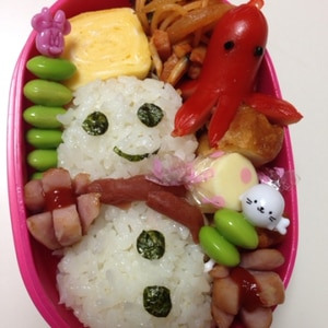 簡単キャラ弁☆ゆきだるまのお弁当♪